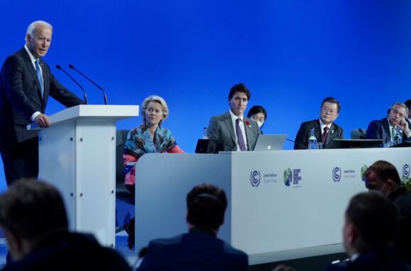 Presidente dos EUA, Joe Biden, fala durante o evento Global Methane Pledge na COP26