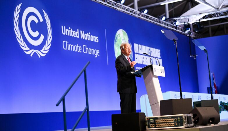António Guterres na cimeira do clima das Nações Unidas (COP26)