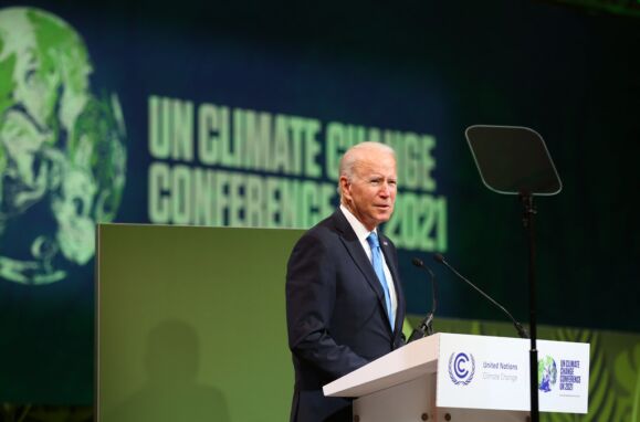 Joe Biden, Presidente dos Estados Unidos, na cimeira do clima das Nações Unidas (COP26)