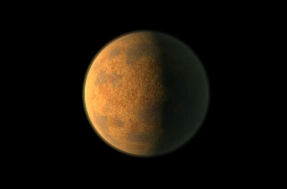 Impressão de artista de um exoplaneta "casca de ovo"