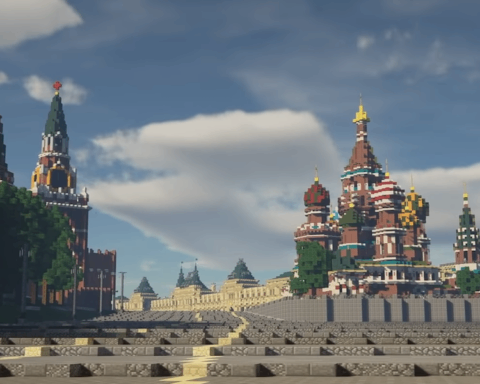 Réplica da Rússia, na escala 1:1, no Minecraft