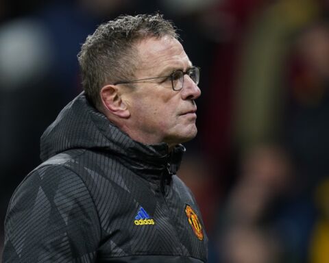 O treinador interino do Manchester United, Ralf Rangnick.