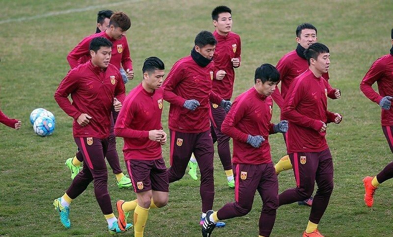 Seleção nacional da China a treinar em 2017