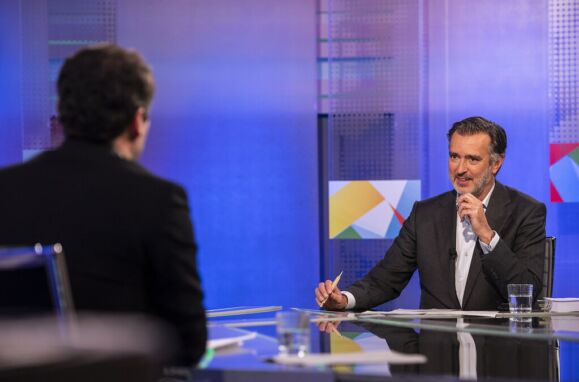 André Ventura, líder do Chega, e João Cotrim de Figueiredo, presidente da Iniciativa Liberal, em debate