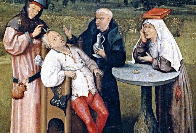 "A Extração da Pedra da Loucura", de Hieronymus Bosch.