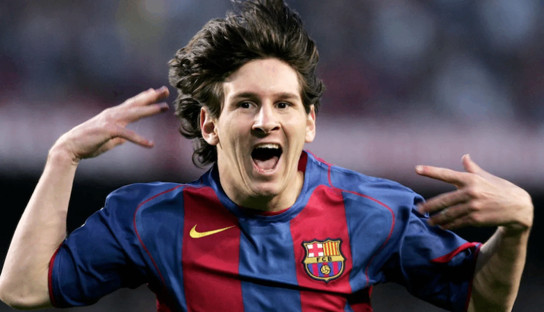 Lionel Messi com a camisola do FC Barcelona.