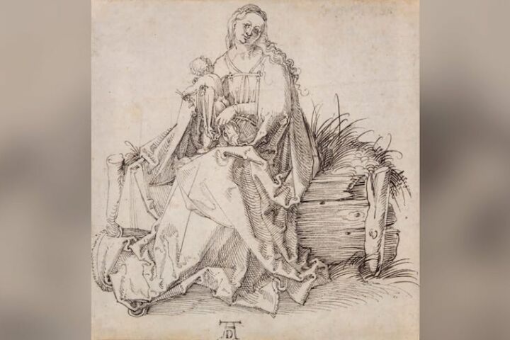Desenho "A Virgem e o Menino", de Albrecht Dürer