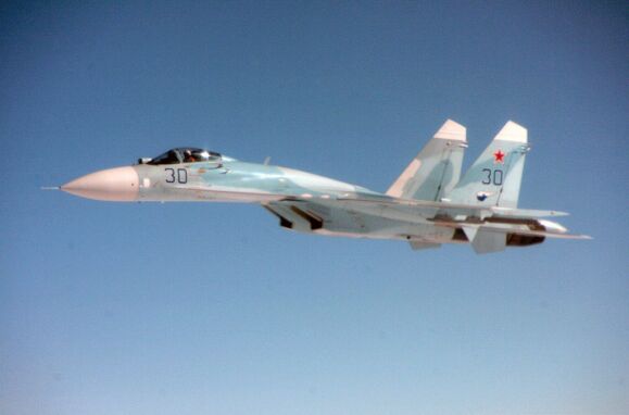 Aeronave Su-27 da Força Aérea Russa.
