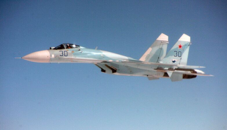 Aeronave Su-27 da Força Aérea Russa.