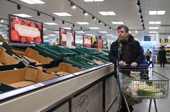 Falta de legumes no Reino Unido