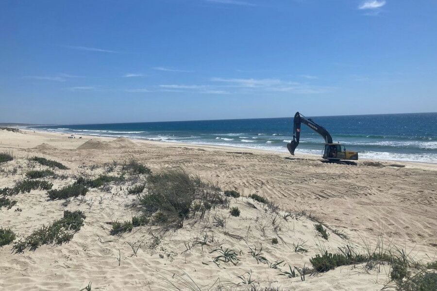 Escavações na praia do Pêgo, Carvalhal, no concelho de Grândola