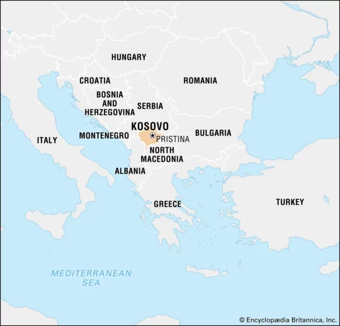 Mapa do Kosovo