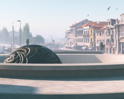 Desenho da escultura de Rui Chafes que vai ser colocada junto à ria de Aveiro, na chamada 'ponte-praça'.