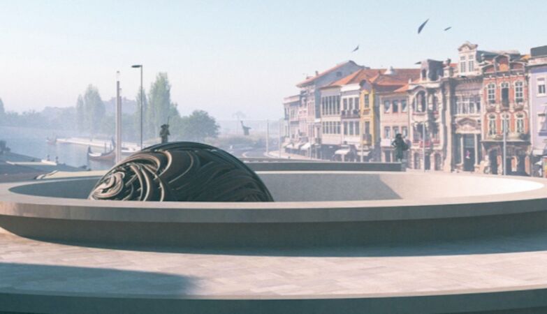 Desenho da escultura de Rui Chafes que vai ser colocada junto à ria de Aveiro, na chamada 'ponte-praça'.