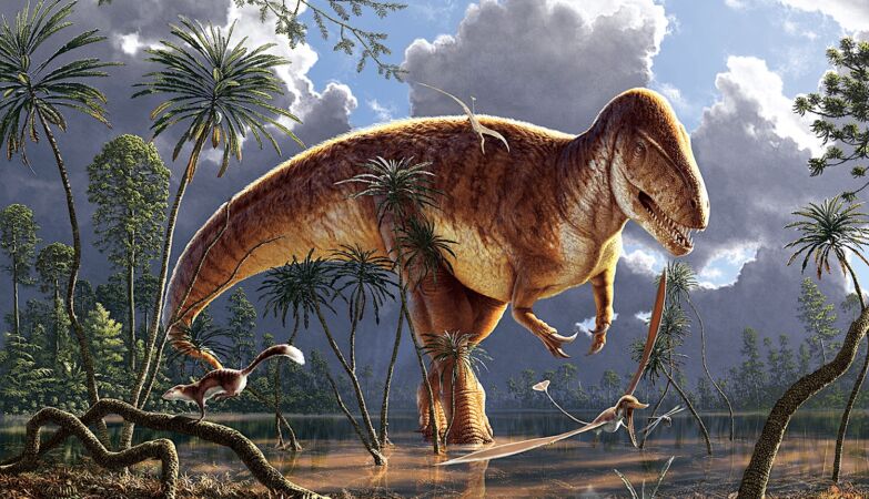 Conceito artístico de um Megalosaurus bucklandii, o primeiro dinossauro descrito pelos cientistas