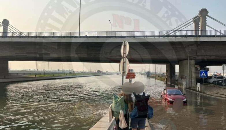 Inundações na cidade de Aveiro por causa das marés vivas.