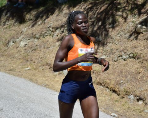 A atleta olímpica do Uganda Rebecca Cheptegei em 2022.