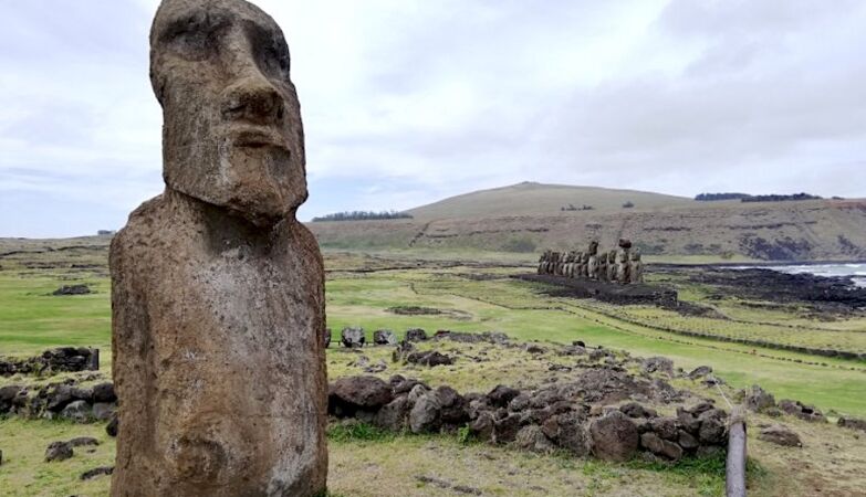 Estátua Moai na Ilha de Páscoa