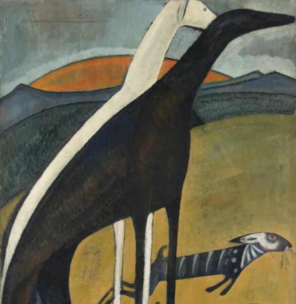 A pintura "Os Galgos" de Amadeo de Souza-Cardoso.