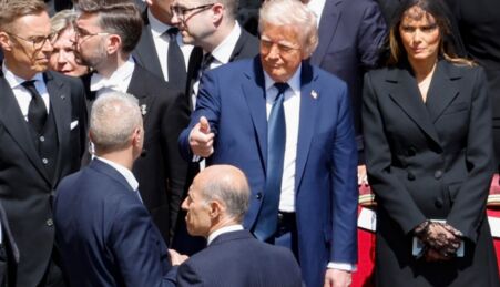 Donald Trump no funeral do Papa Francisco.