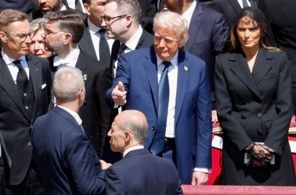 Donald Trump no funeral do Papa Francisco.